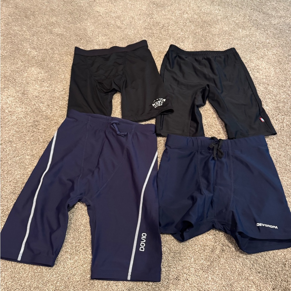 Boys Black and Navy Swim Shorts Set